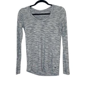 Lululemon Yoga Everyday l/s 4 Color Space Dye White Black size 4 with Thumbholes